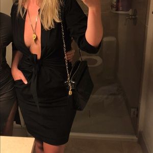 Donna Karan Collection Black Cotton Spandex Sz 12